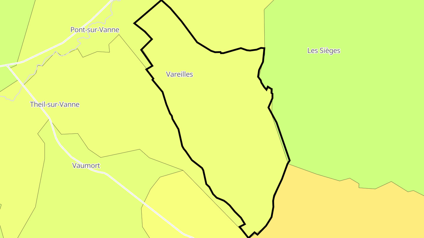 Carte des prix de l'immobilier Vareilles