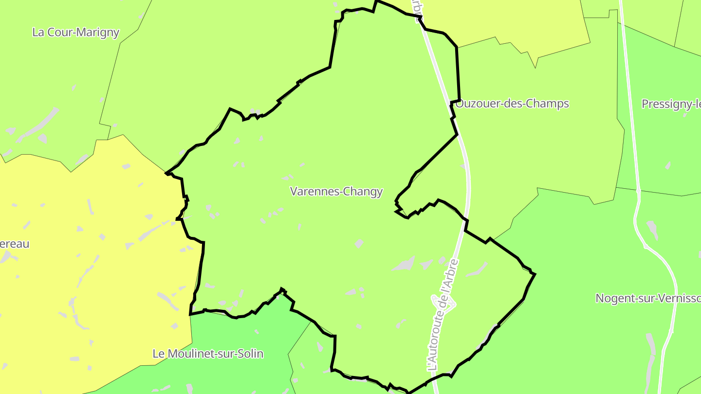 Carte des prix de l'immobilier Varennes-Changy