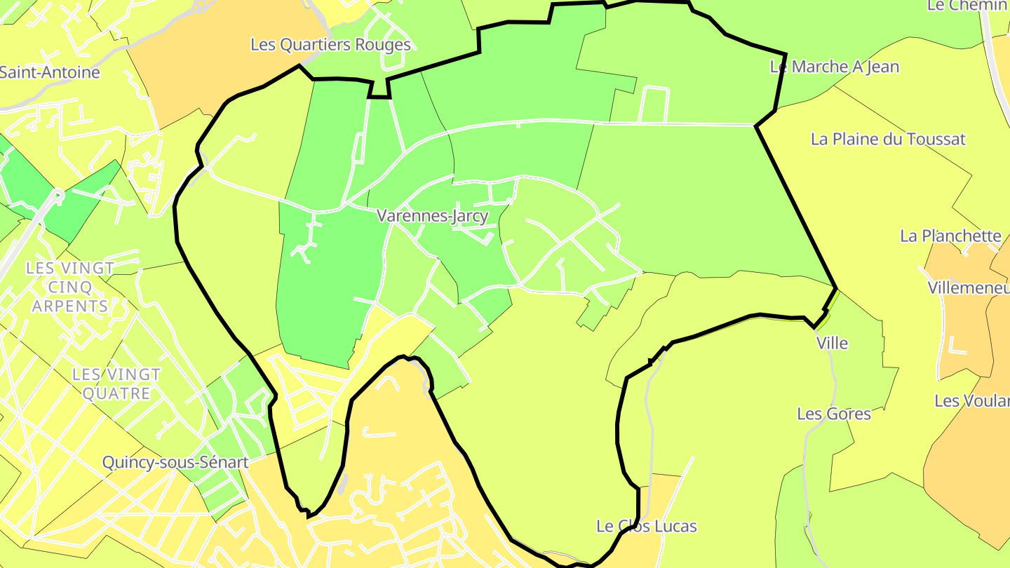 Carte des prix de l'immobilier Varennes-Jarcy