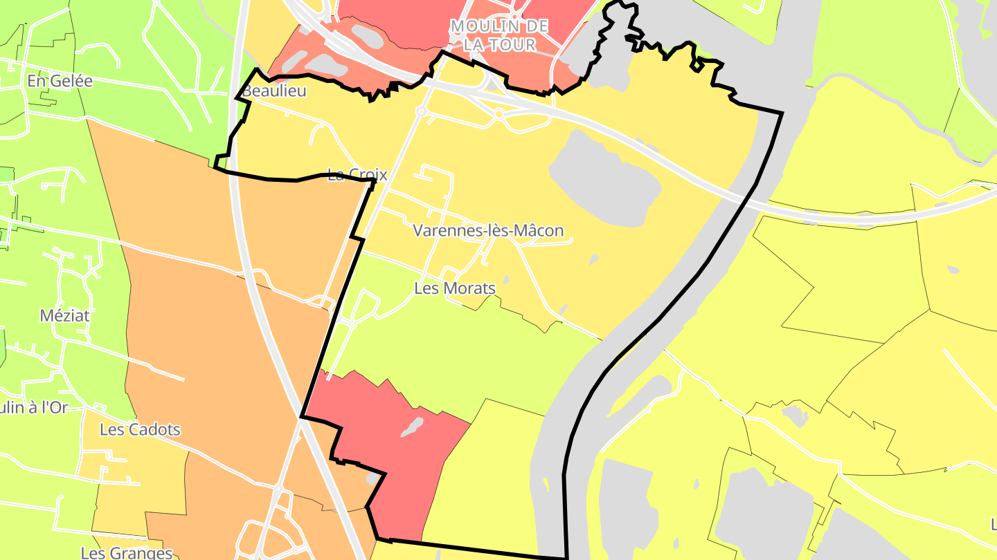 Carte des prix de l'immobilier Varennes-lès-Mâcon