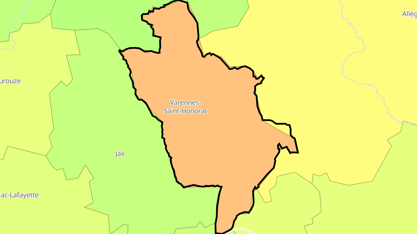 Carte des prix de l'immobilier Varennes-Saint-Honorat