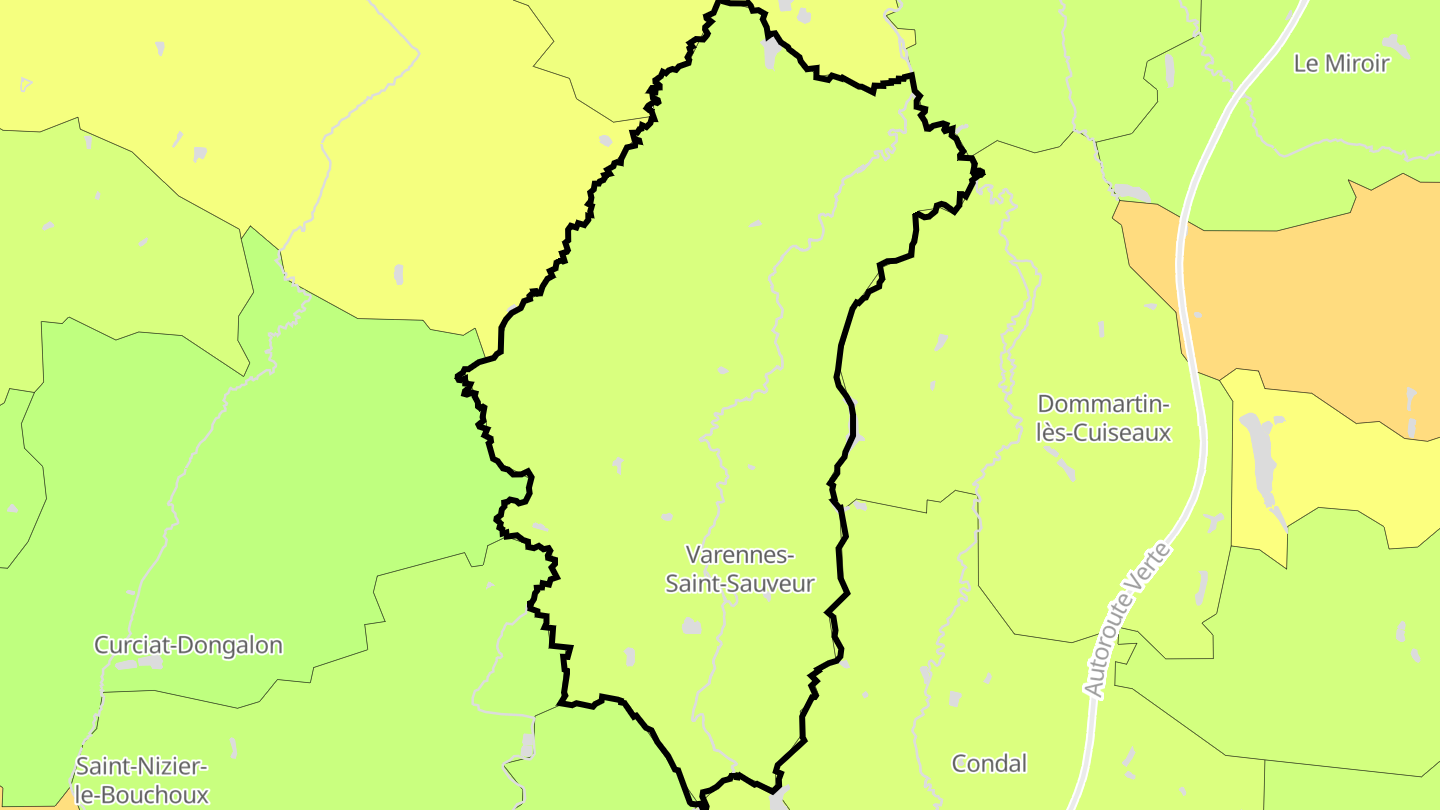 Carte des prix de l'immobilier Varennes-Saint-Sauveur