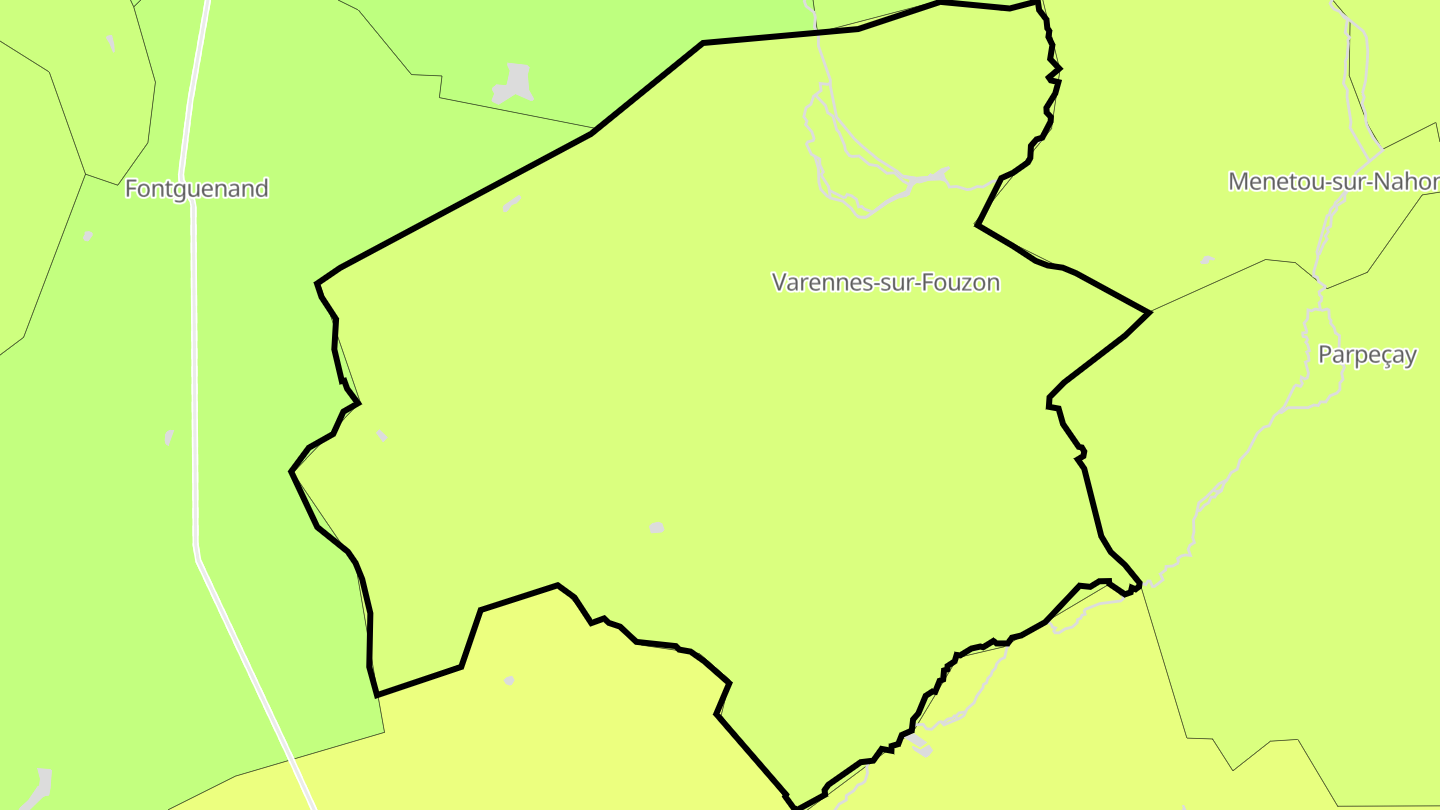 Carte des prix de l'immobilier Varennes-sur-Fouzon