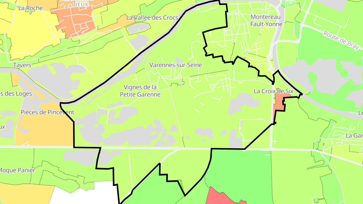 Carte des prix de l'immobilier Varennes-sur-Seine