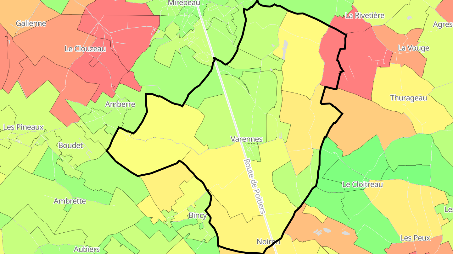 Carte des prix de l'immobilier Varennes