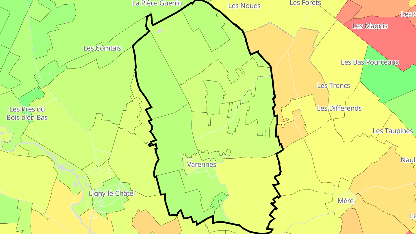 Carte des prix de l'immobilier Varennes