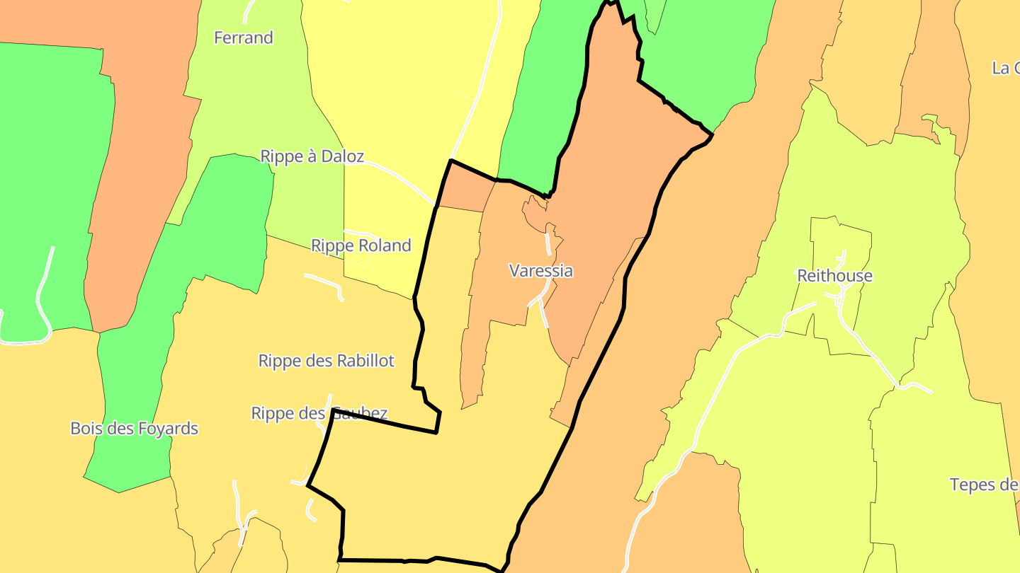 Carte des prix de l'immobilier Varessia