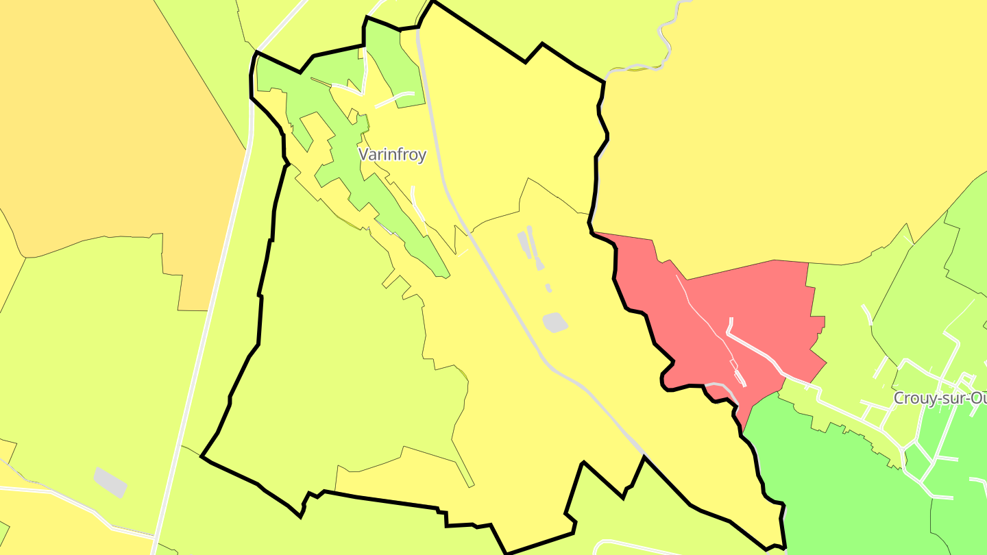 Carte des prix de l'immobilier Varinfroy