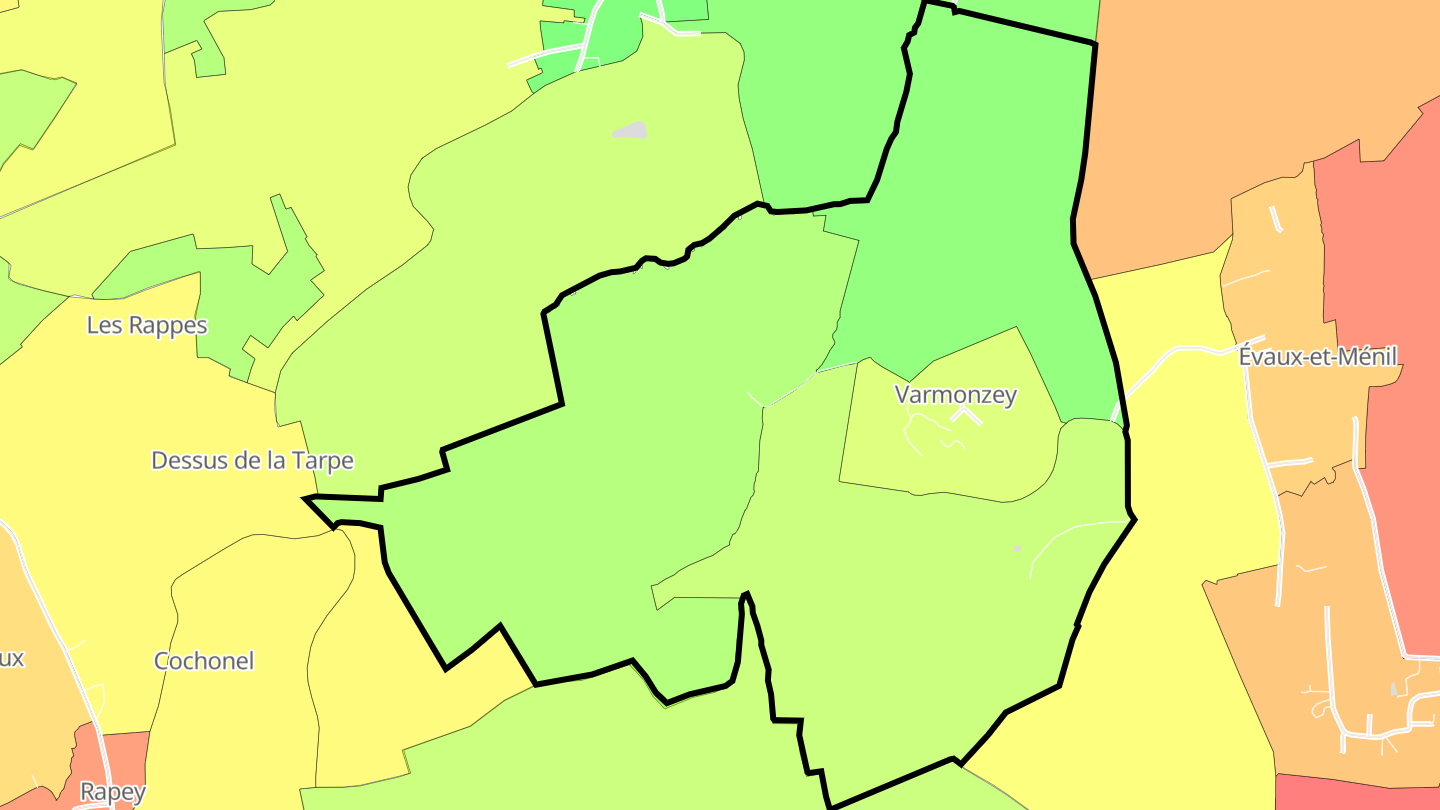 Carte des prix de l'immobilier Varmonzey