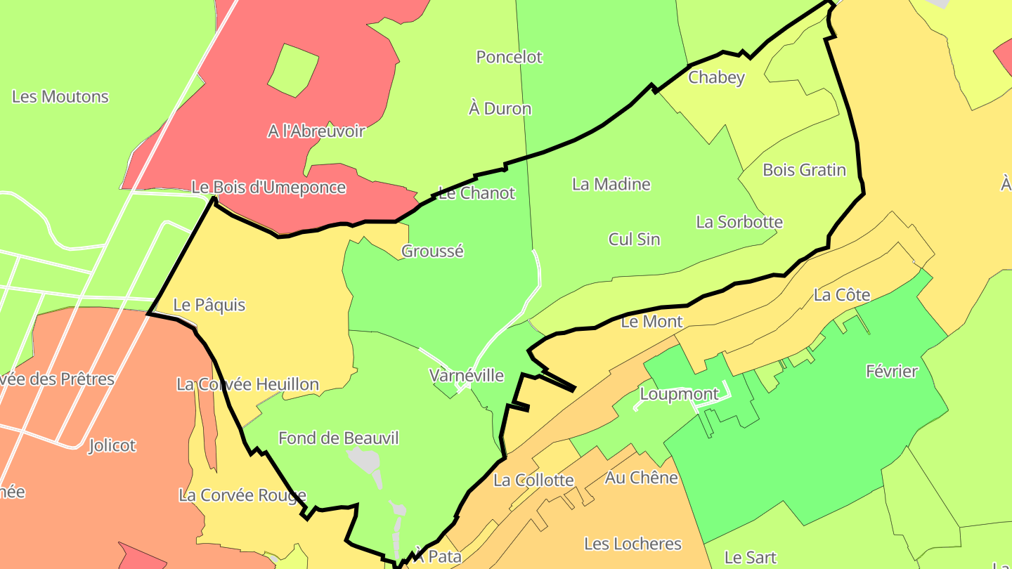 Carte des prix de l'immobilier Varnéville