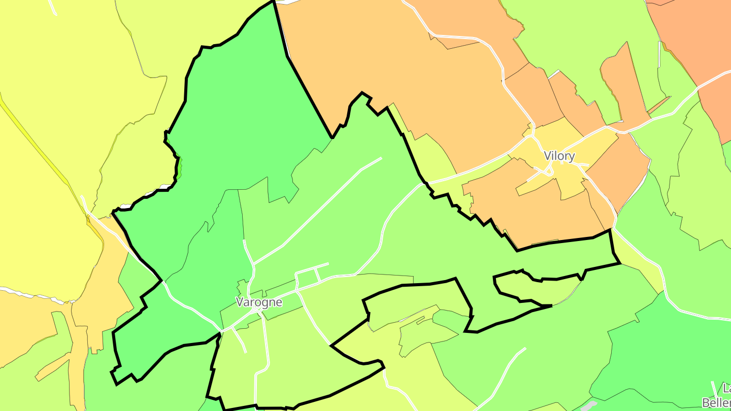 Carte des prix de l'immobilier Varogne