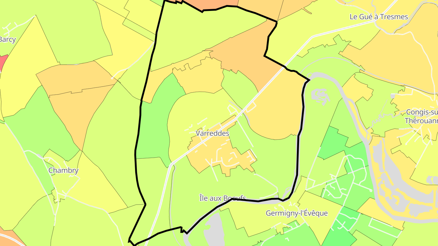 Carte des prix de l'immobilier Varreddes