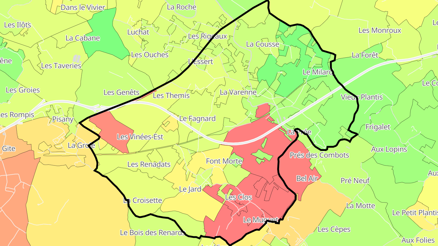 Carte des prix de l'immobilier Varzay
