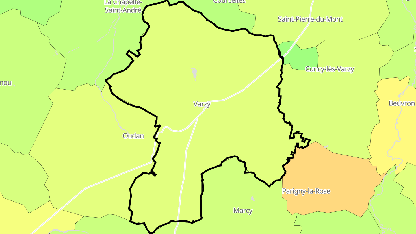 Carte des prix de l'immobilier Varzy