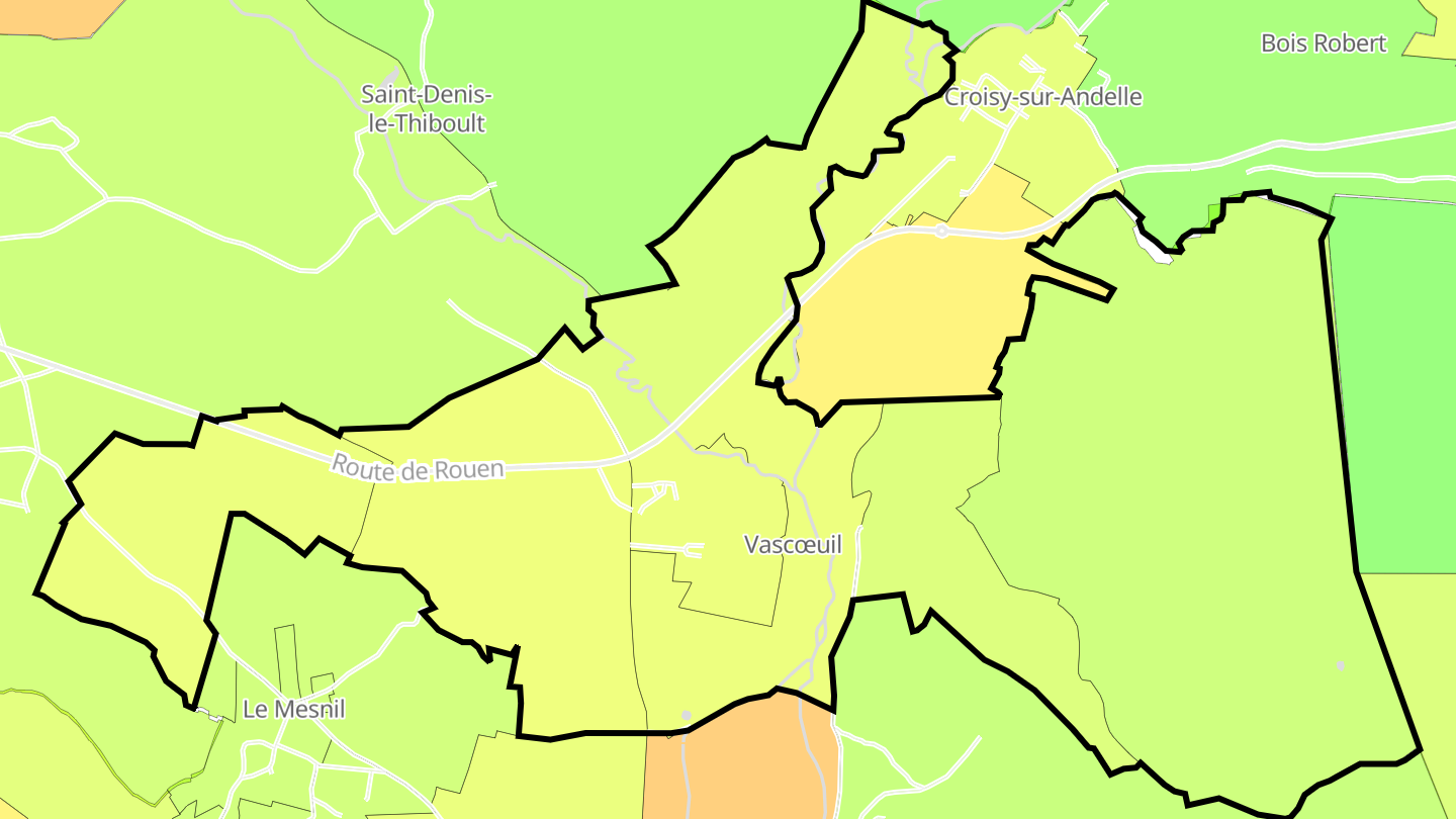 Carte des prix de l'immobilier Vascœuil