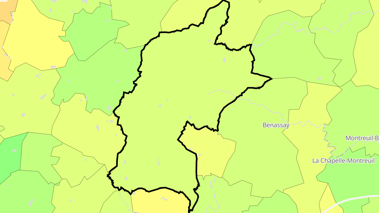 Carte des prix de l'immobilier Vasles