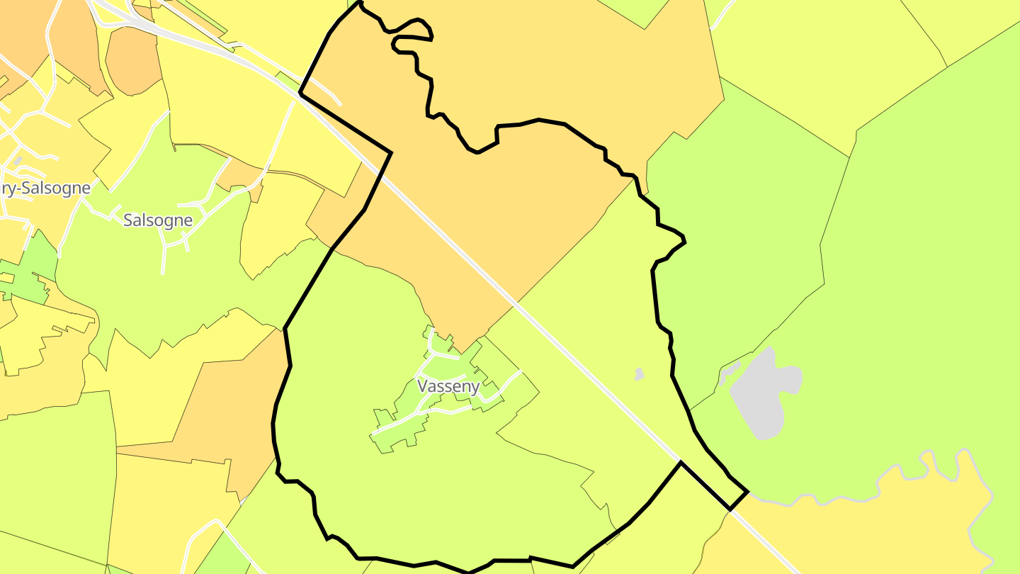 Carte des prix de l'immobilier Vasseny