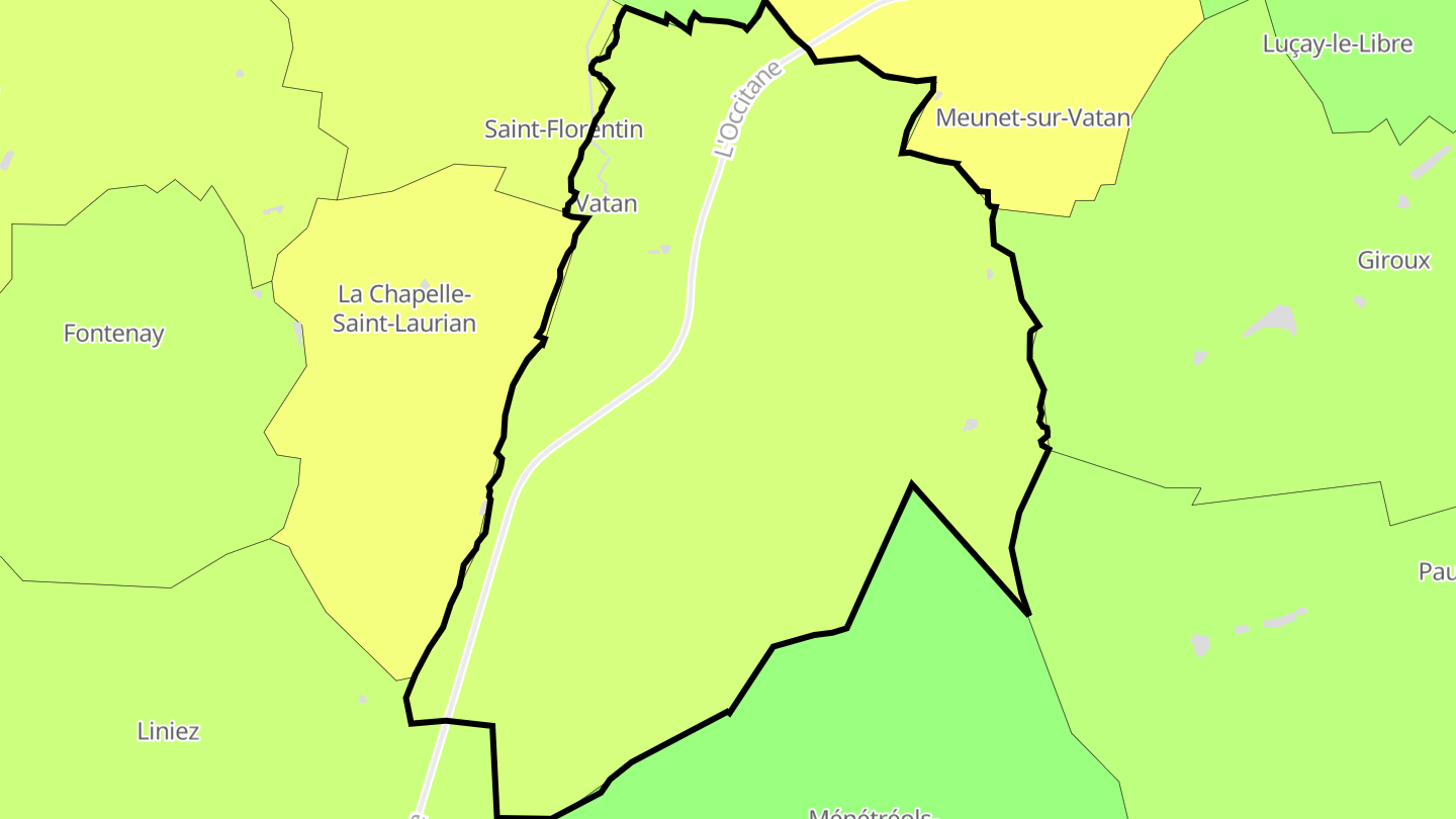 Carte des prix de l'immobilier Vatan