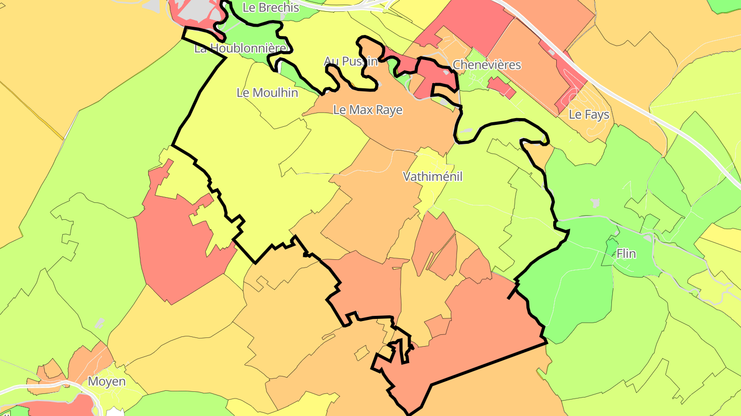 Carte des prix de l'immobilier Vathiménil