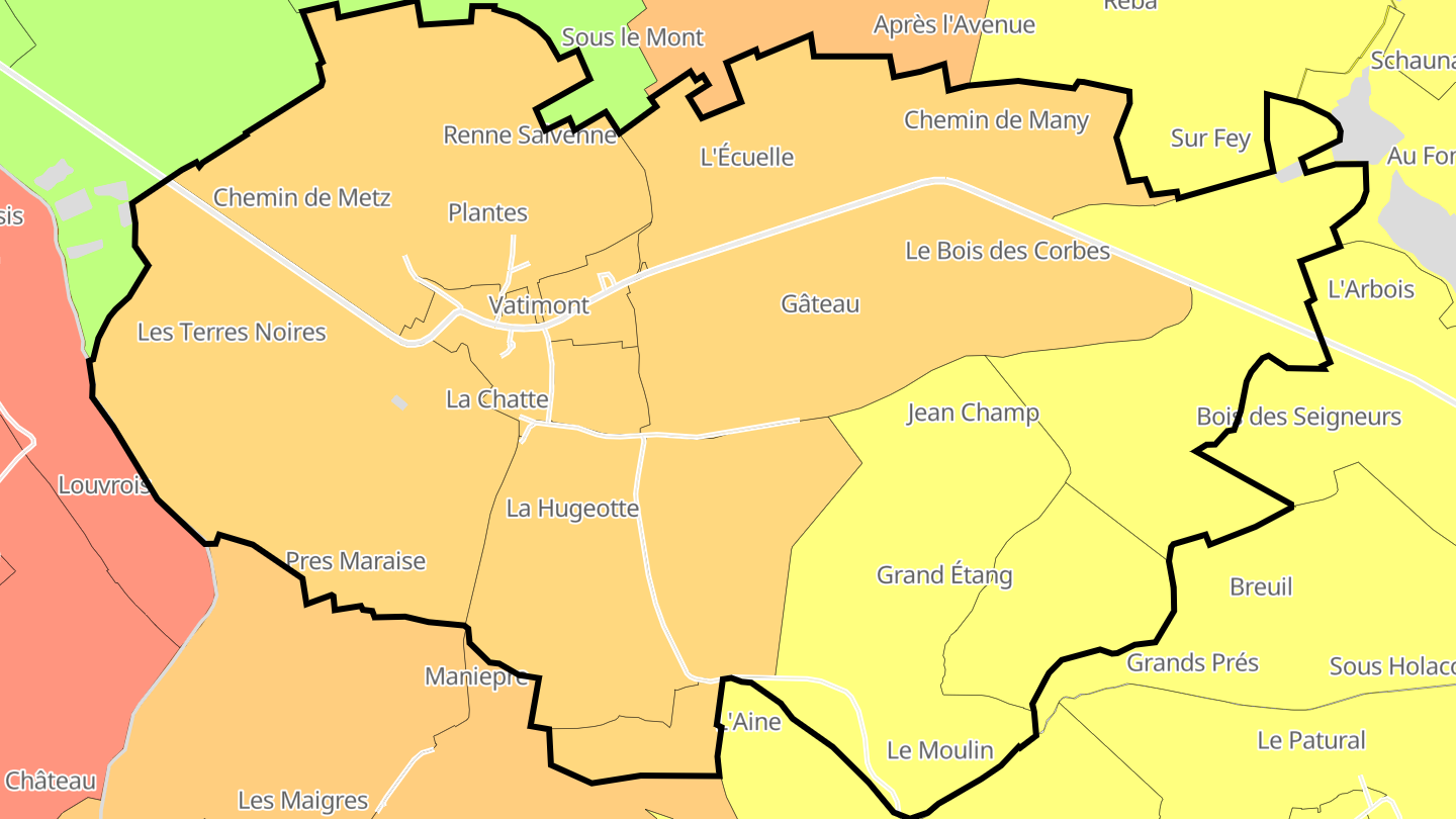 Carte des prix de l'immobilier Vatimont