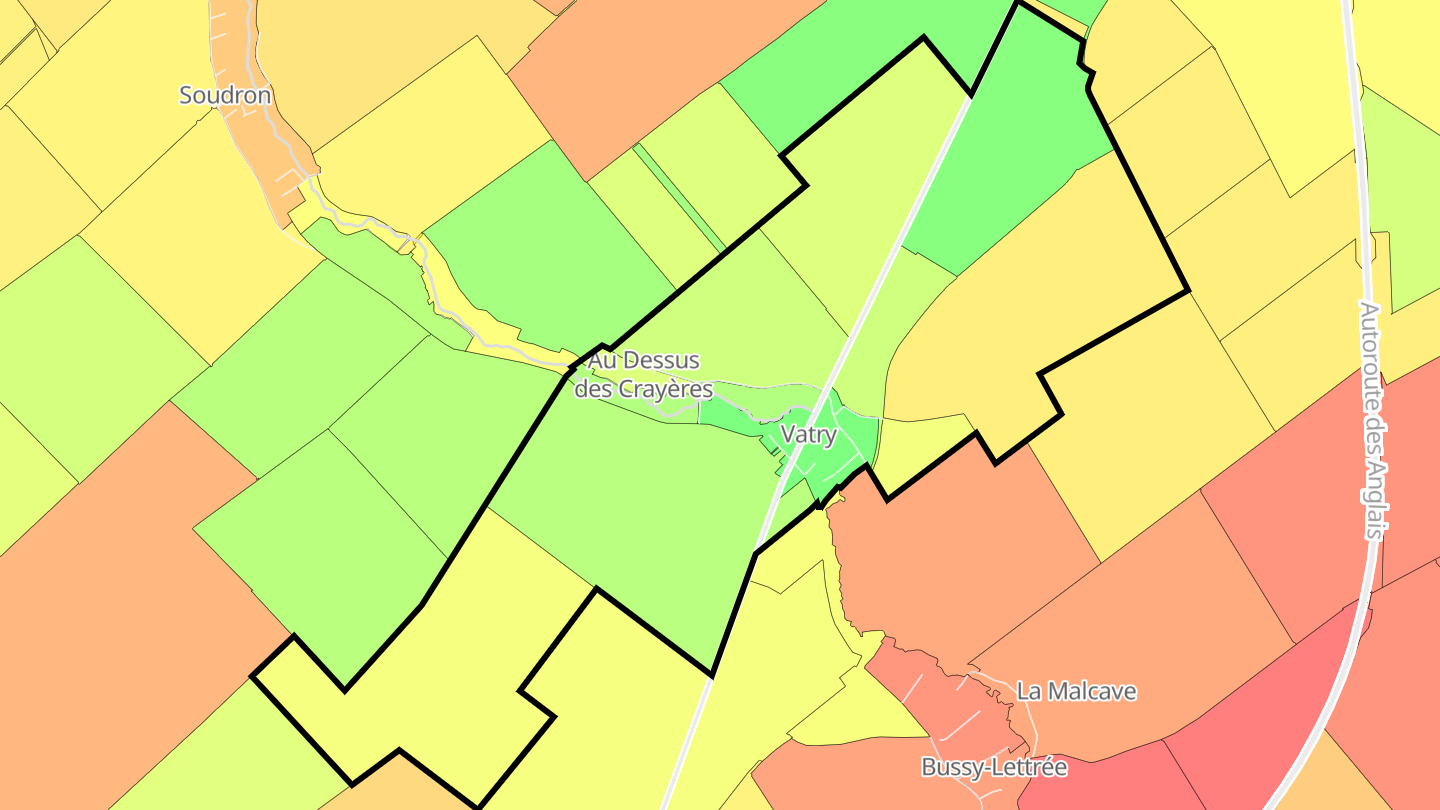 Carte des prix de l'immobilier Vatry