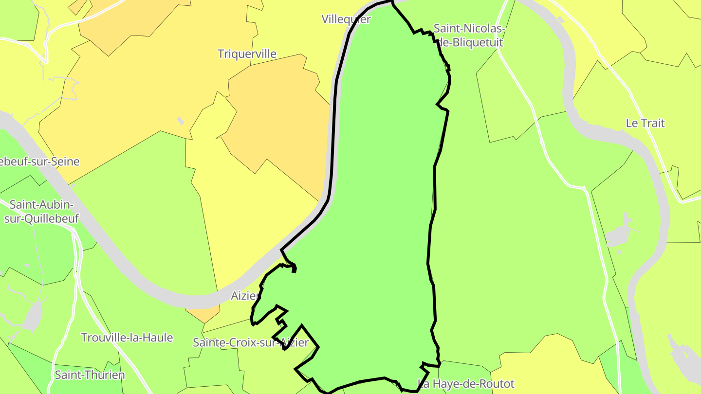 Carte des prix de l'immobilier Vatteville-la-Rue