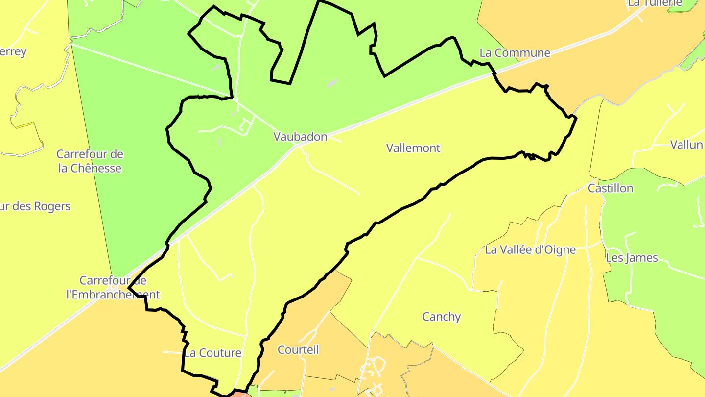 Carte des prix de l'immobilier Vaubadon