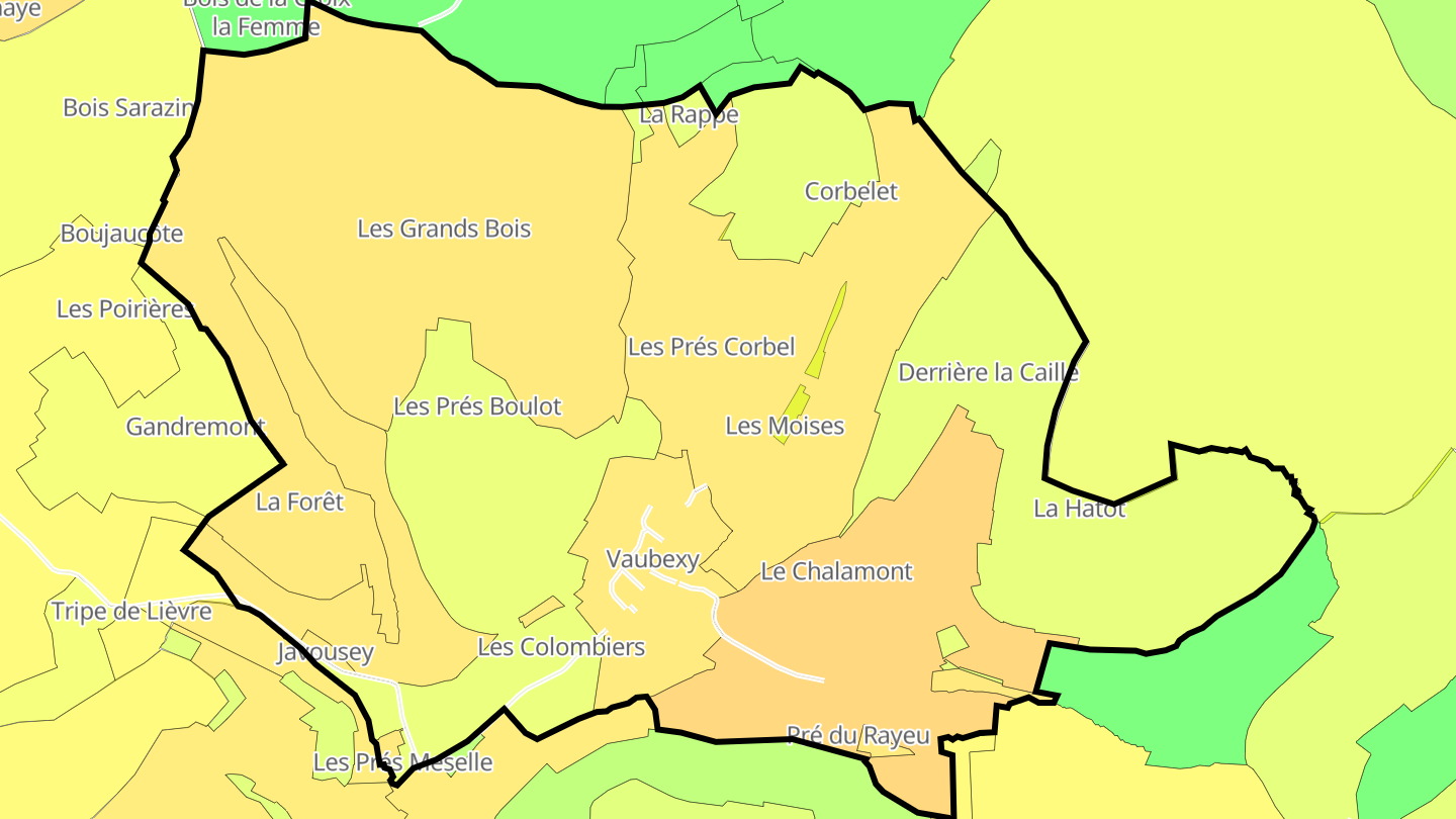 Carte des prix de l'immobilier Vaubexy