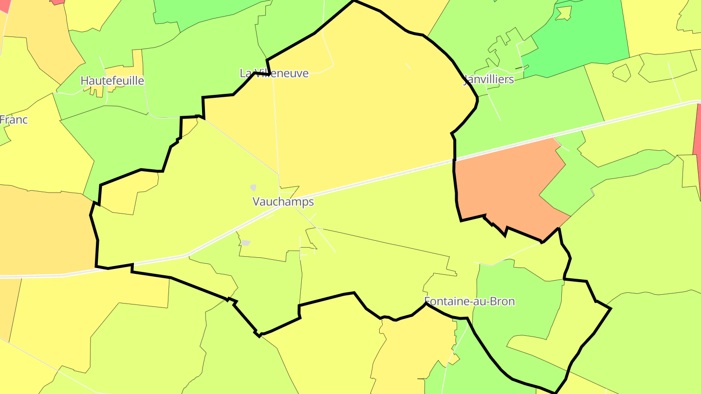 Carte des prix de l'immobilier Vauchamps
