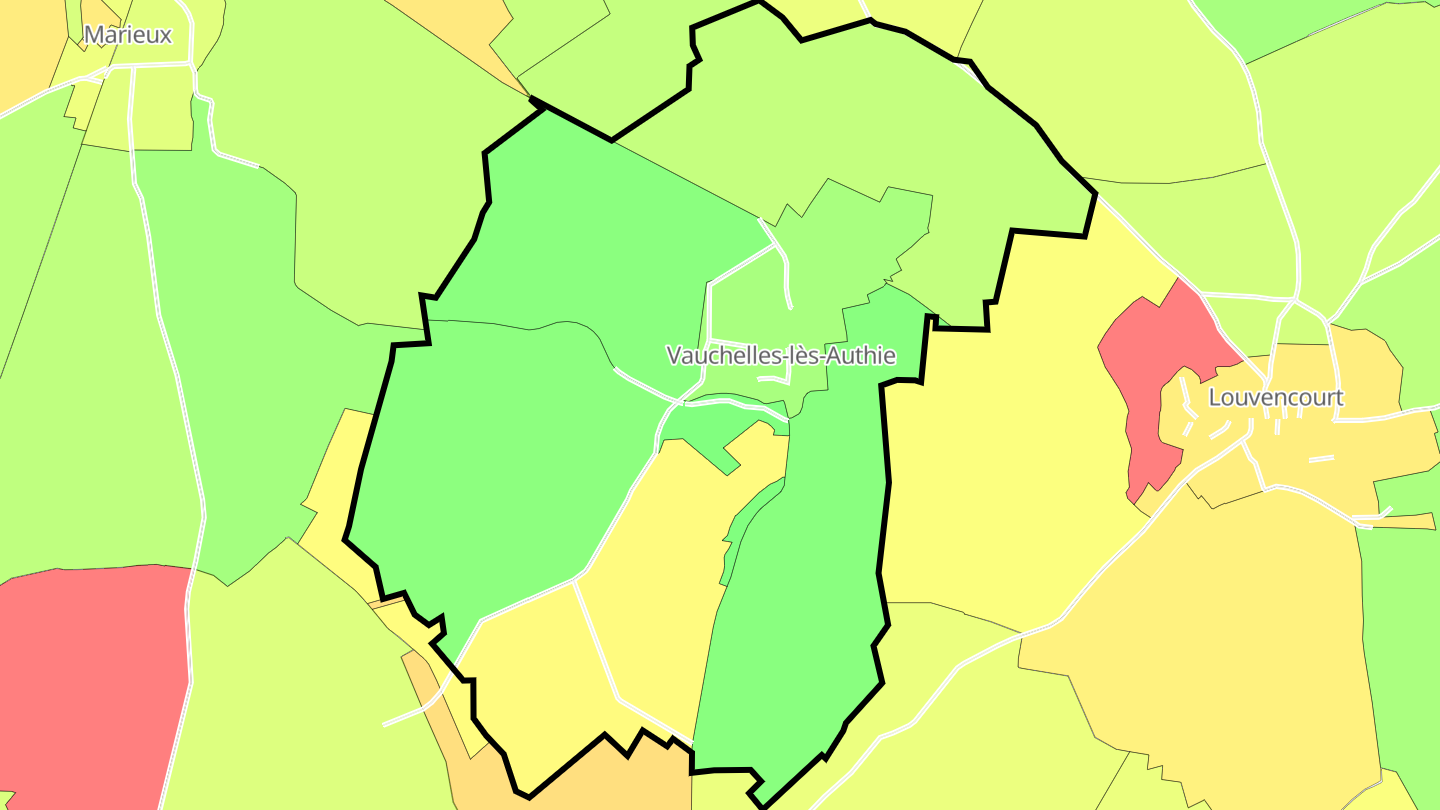 Carte des prix de l'immobilier Vauchelles-lès-Authie