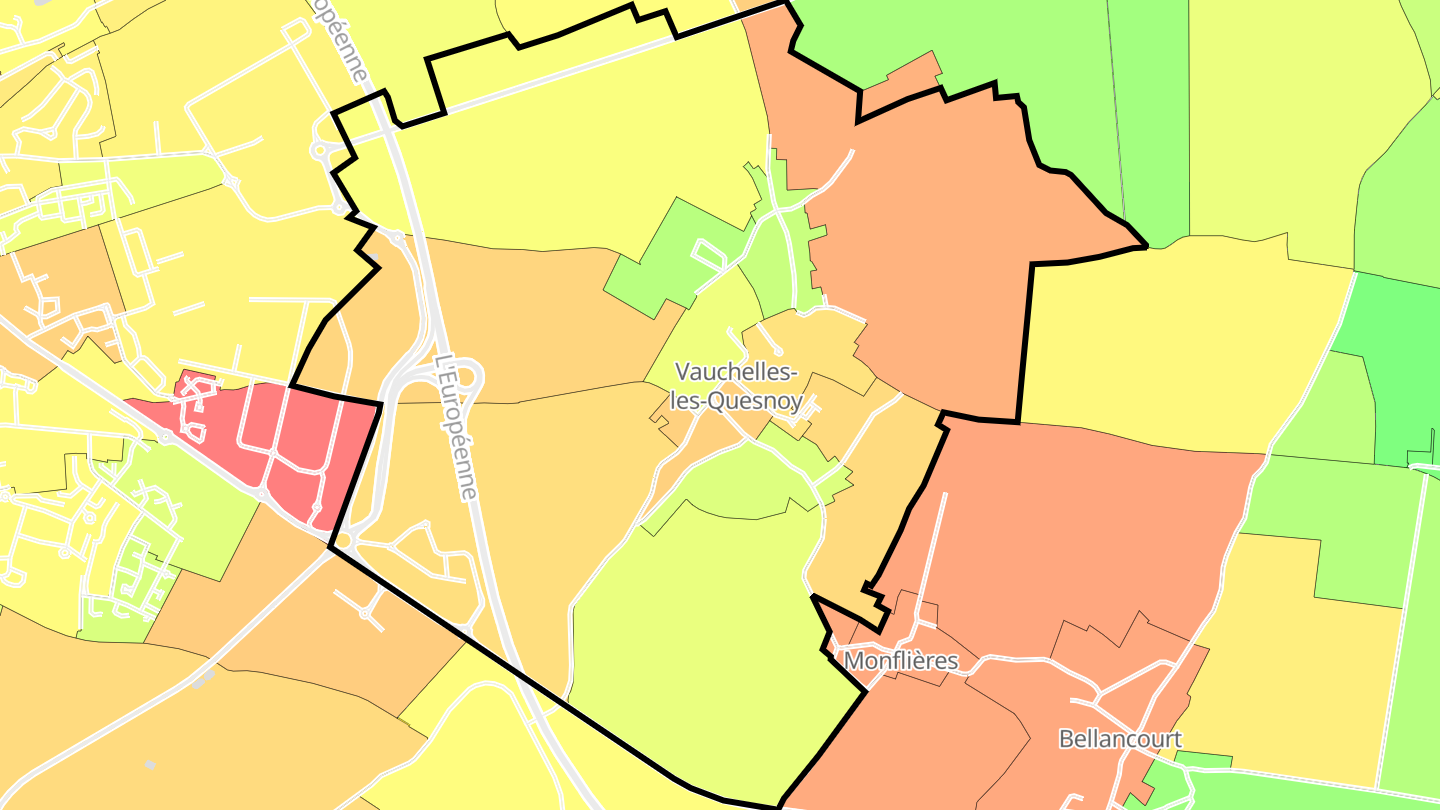 Carte des prix de l'immobilier Vauchelles-les-Quesnoy