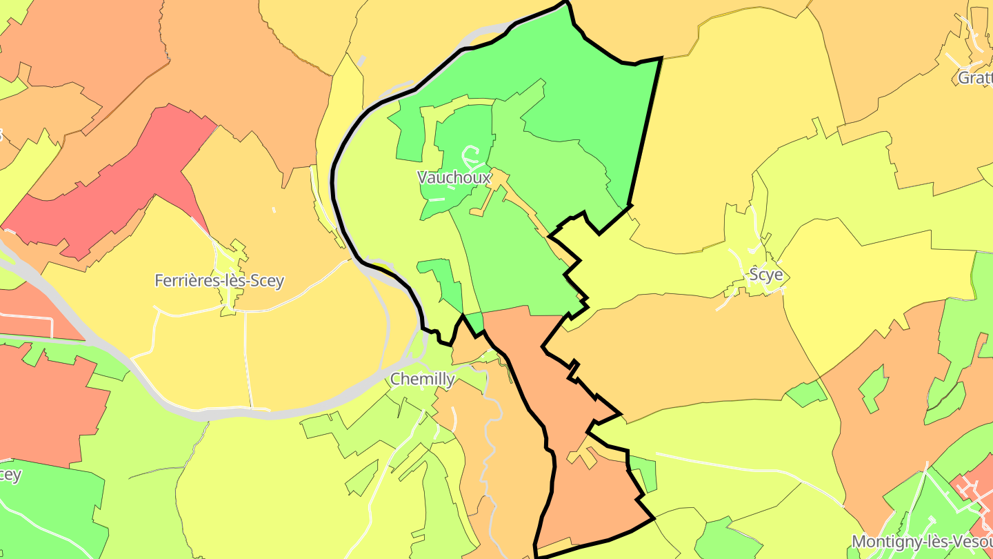 Carte des prix de l'immobilier Vauchoux