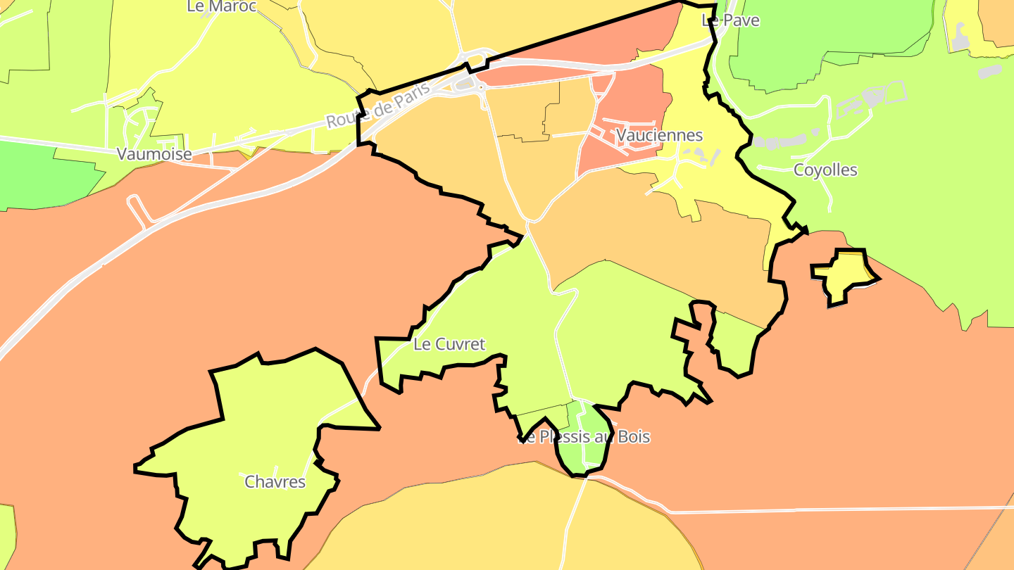 Carte des prix de l'immobilier Vauciennes