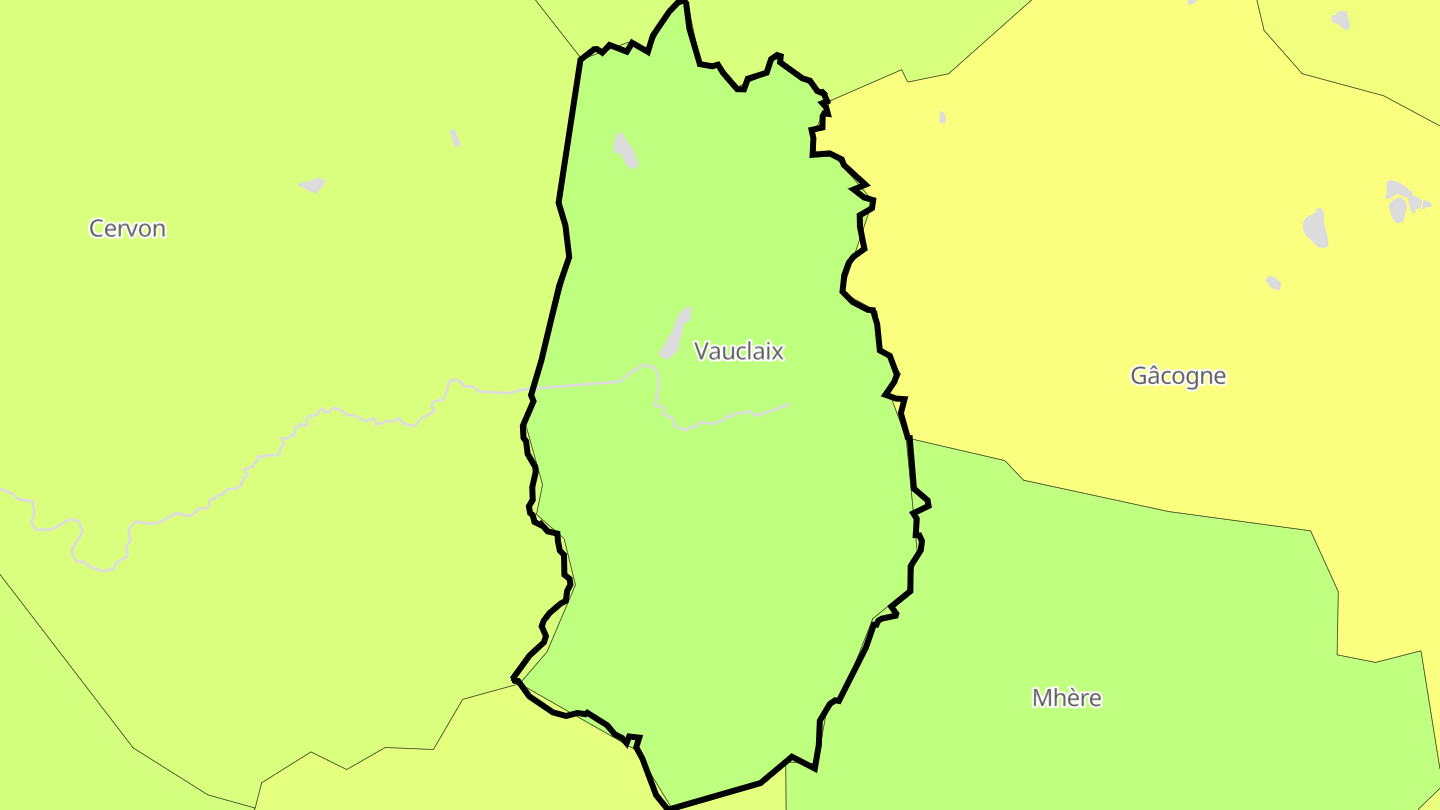 Carte des prix de l'immobilier Vauclaix