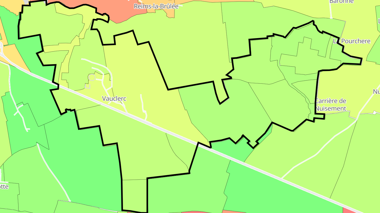 Carte des prix de l'immobilier Vauclerc