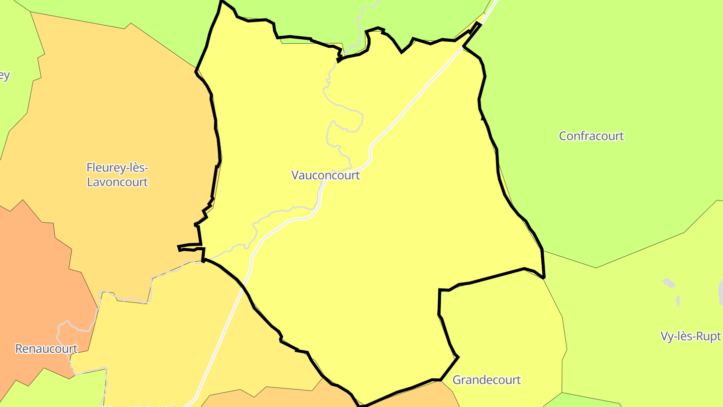 Carte des prix de l'immobilier Vauconcourt-Nervezain