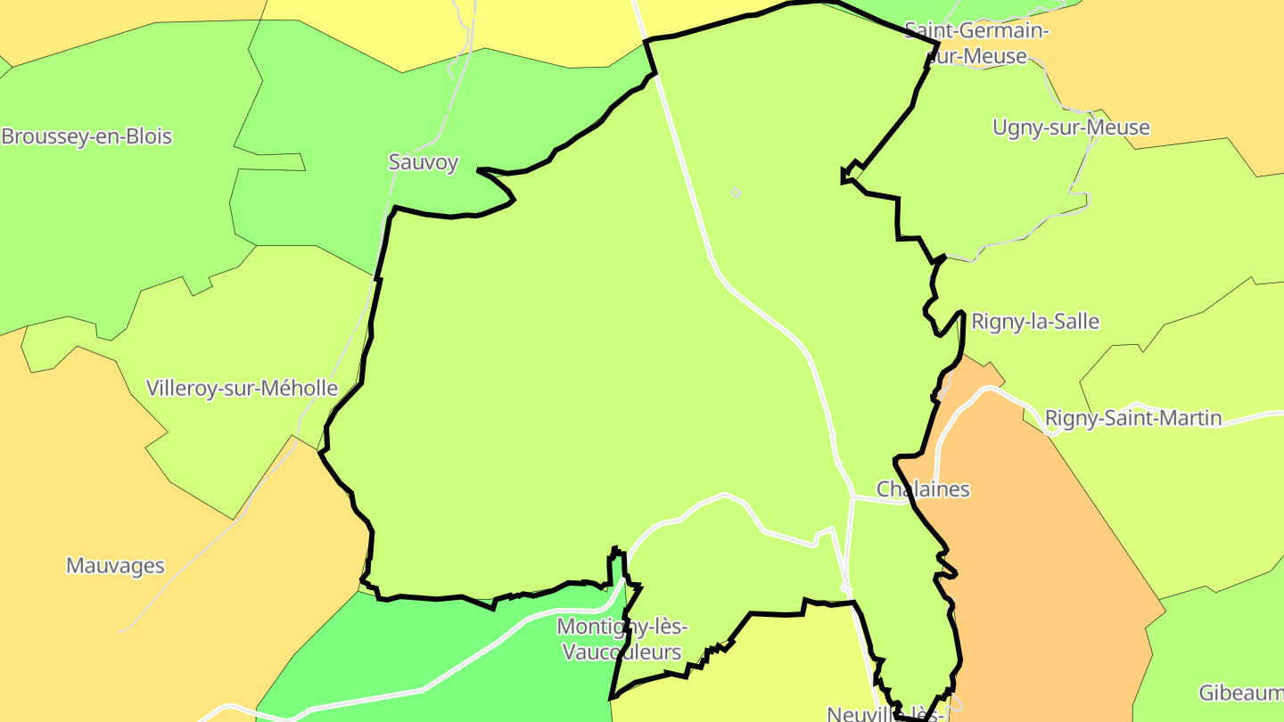 Carte des prix de l'immobilier Vaucouleurs