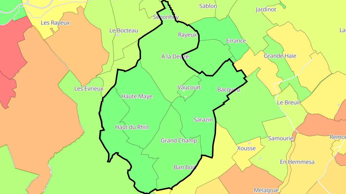Carte des prix de l'immobilier Vaucourt