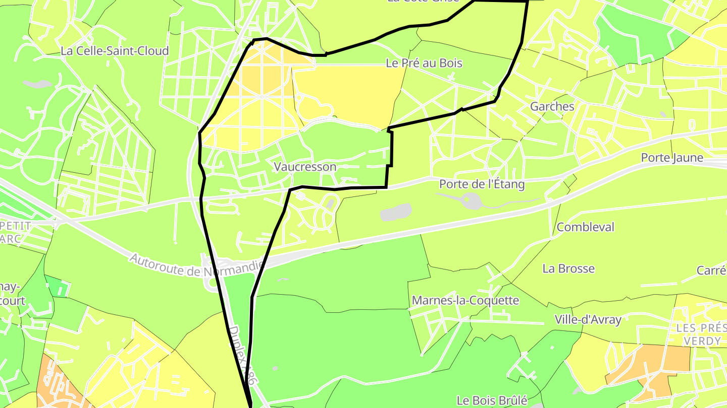 Carte des prix de l'immobilier Vaucresson