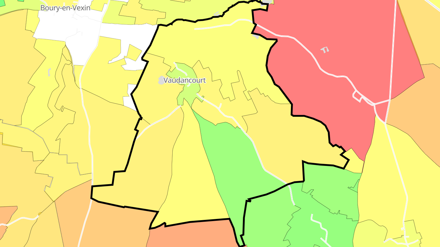 Carte des prix de l'immobilier Vaudancourt