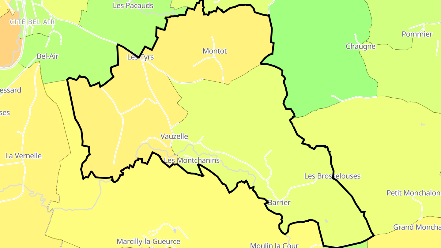 Carte des prix de l'immobilier Vaudebarrier