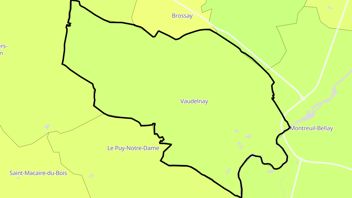 Carte des prix de l'immobilier Vaudelnay
