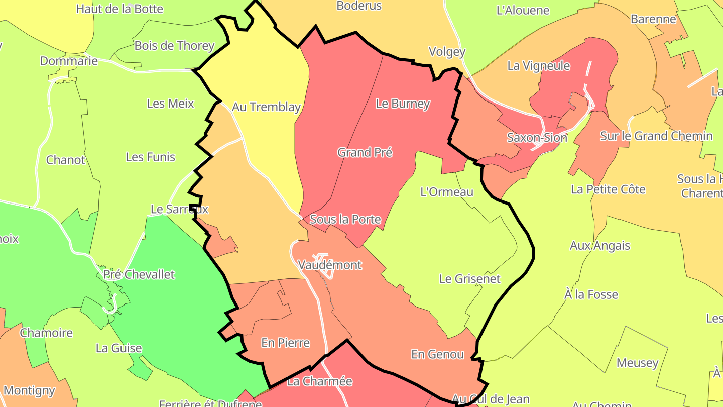 Carte des prix de l'immobilier Vaudémont