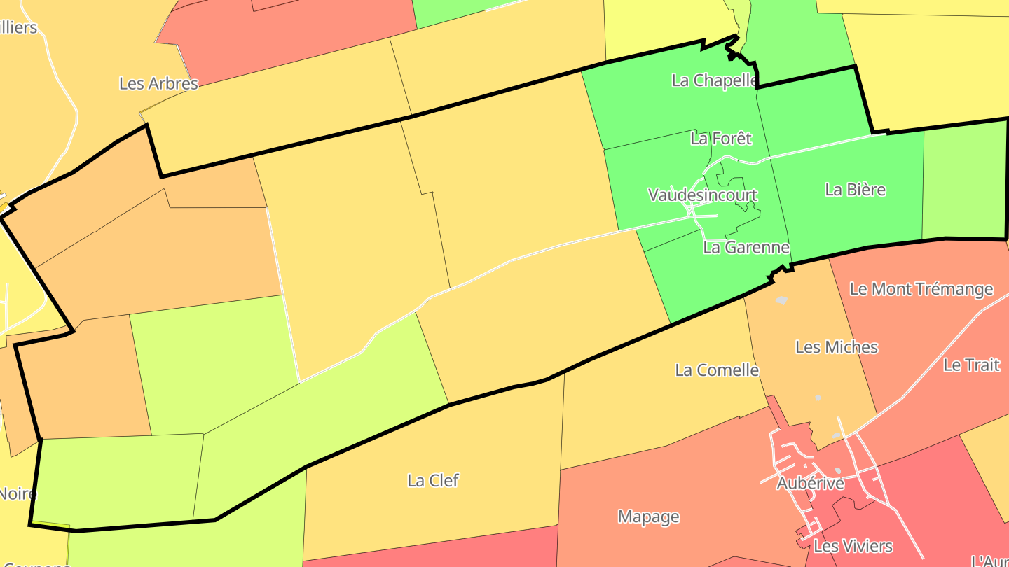Carte des prix de l'immobilier Vaudesincourt