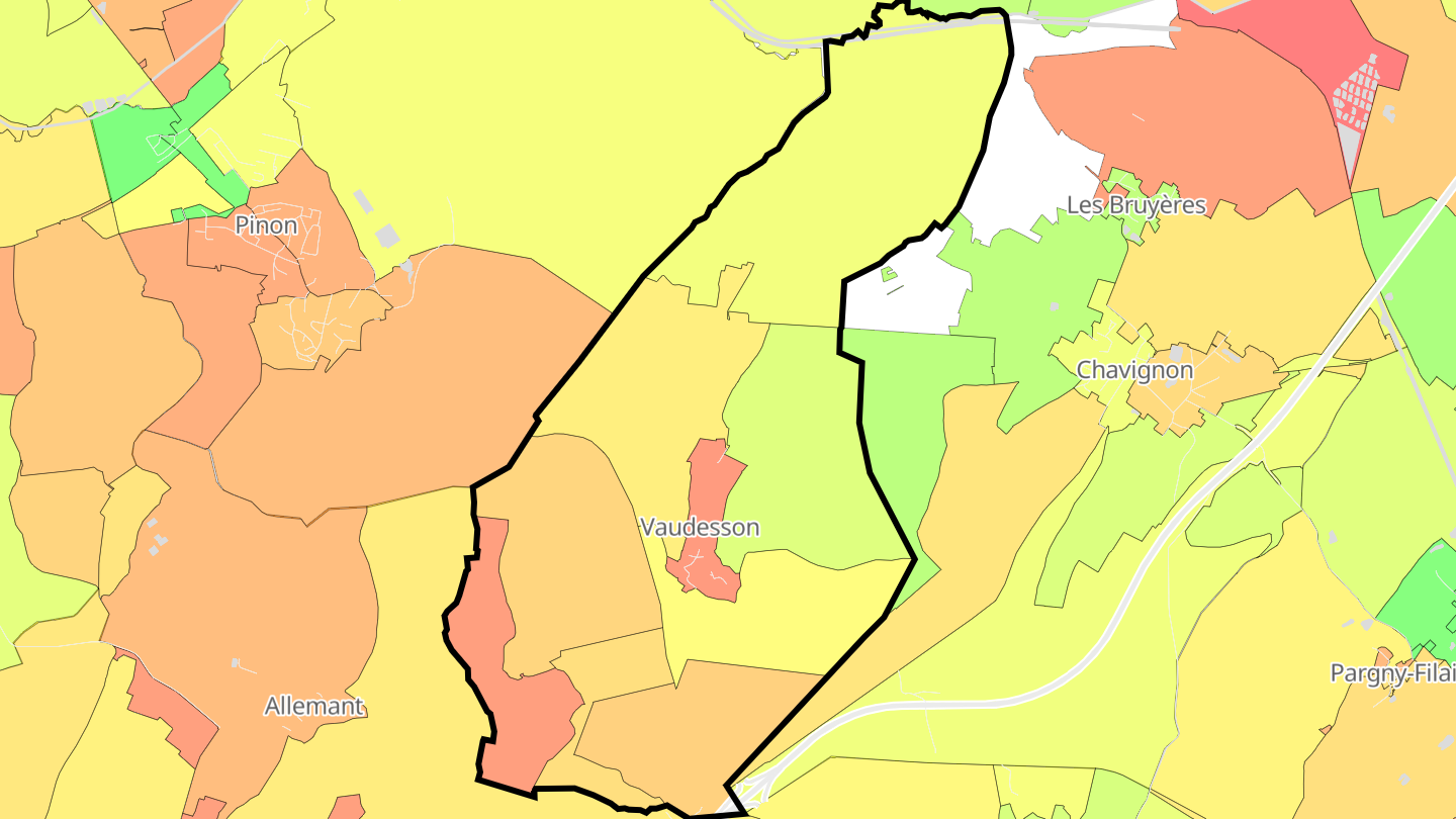 Carte des prix de l'immobilier Vaudesson