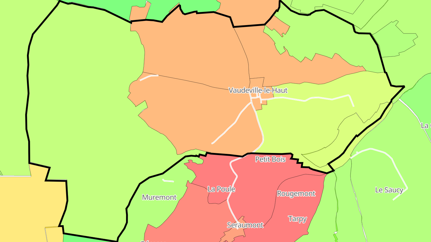 Carte des prix de l'immobilier Vaudeville-le-Haut