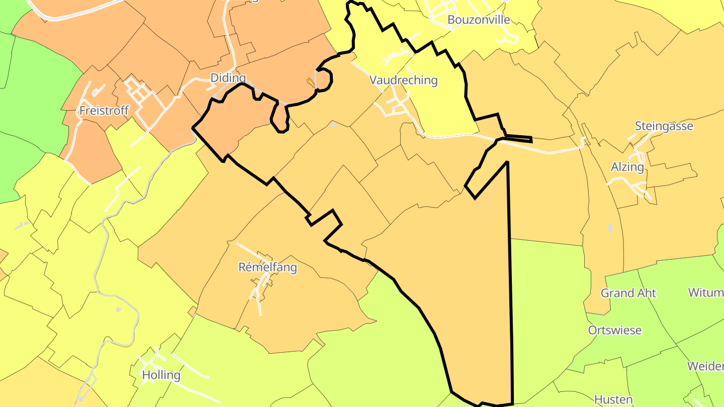 Carte des prix de l'immobilier Vaudreching