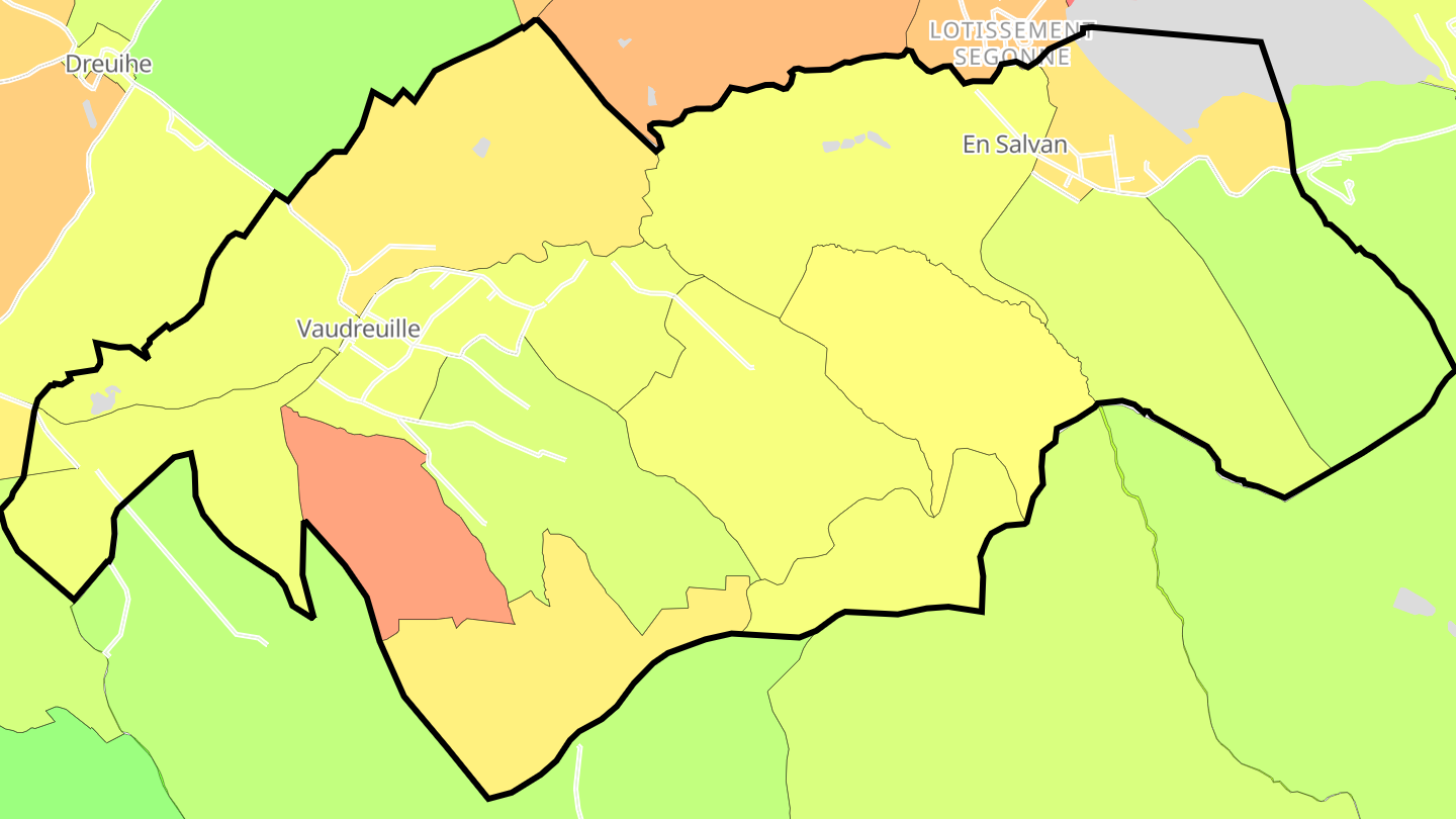 Carte des prix de l'immobilier Vaudreuille
