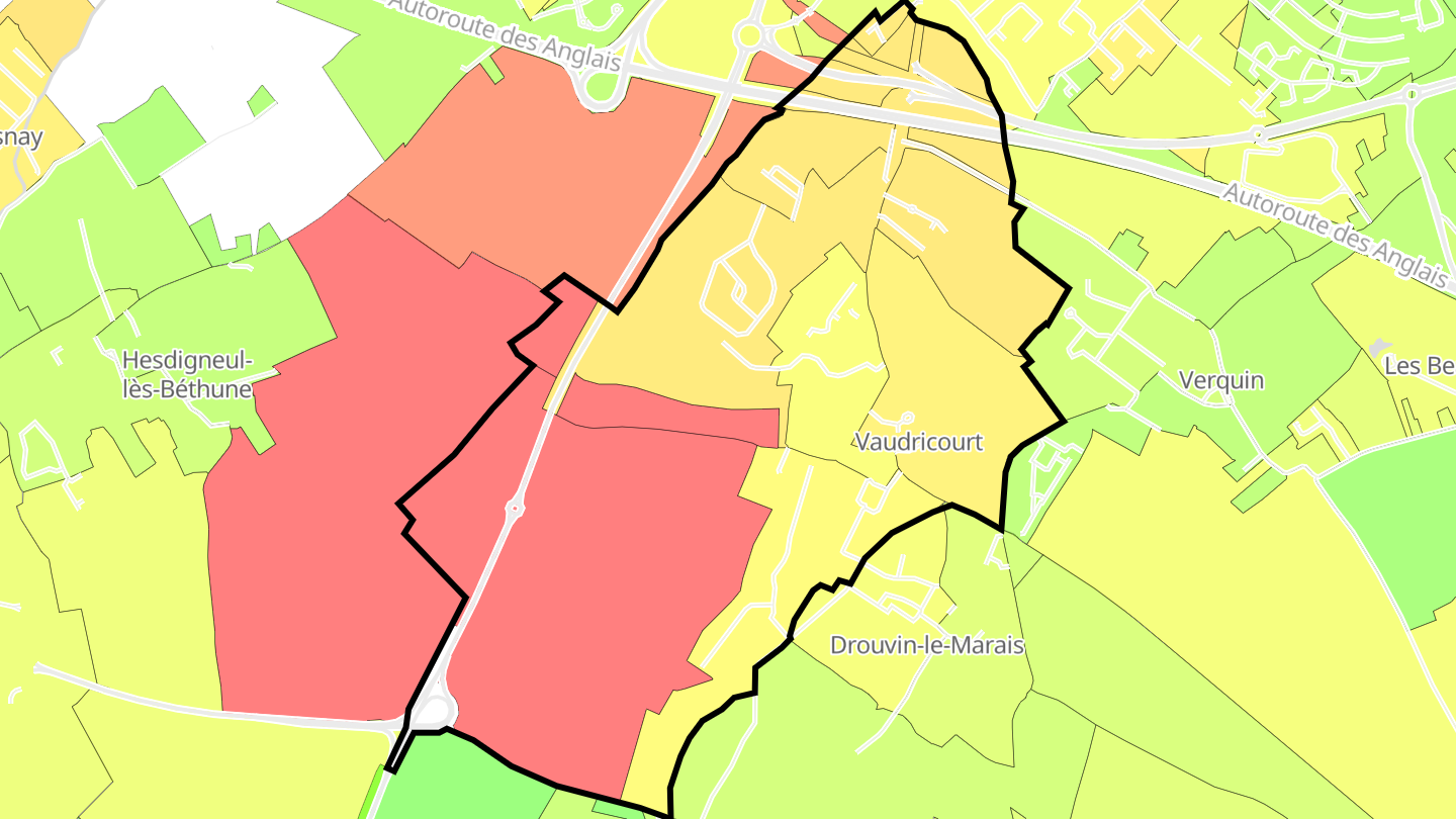 Carte des prix de l'immobilier Vaudricourt