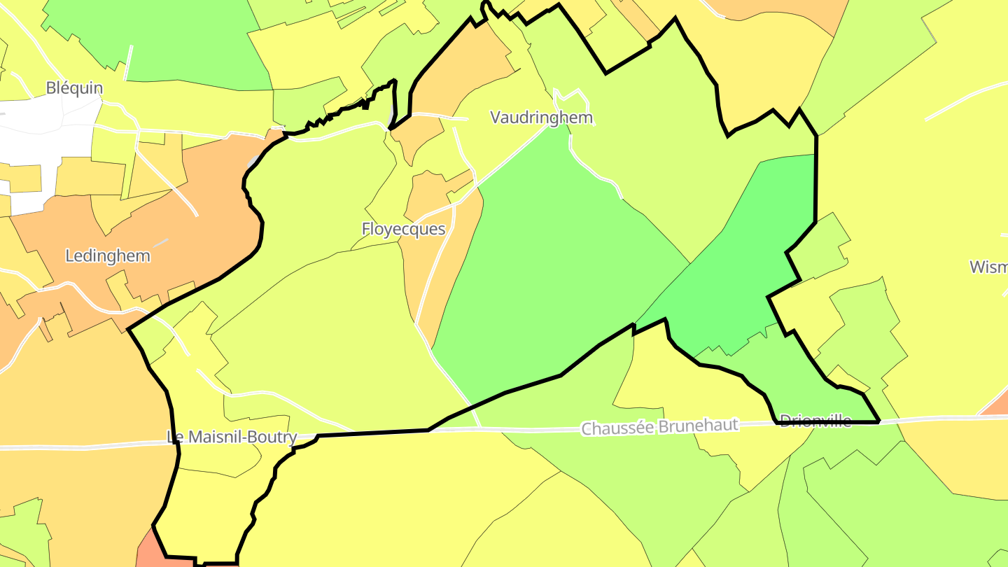Carte des prix de l'immobilier Vaudringhem